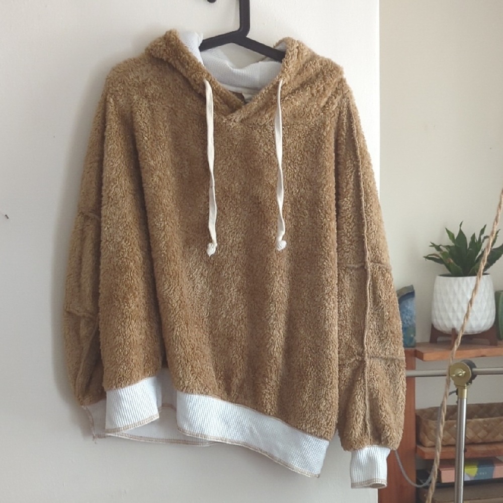 Cozy Tan Hooded Sweater